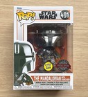 Funko Pop Star Wars The Mandalorian With Darksaber GITD #491 + Free Protector