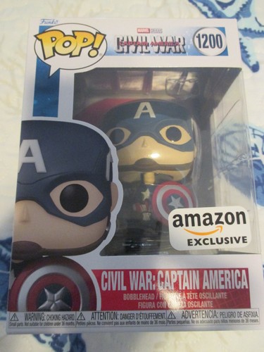 FUNKO POP CIVIL WAR CAPTAIN AMERICA AMAZON EXCLUSIVE #1200 NEW