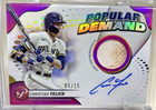 Christian Yelich 2024 Topps Pristine Popular Demand Auto Relic Pink 5/15 Brewers