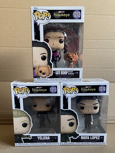 FUNKO POP  HAWKEYE    Kate Bishop 1212  Yelena 1213  Maya Lopez 1214