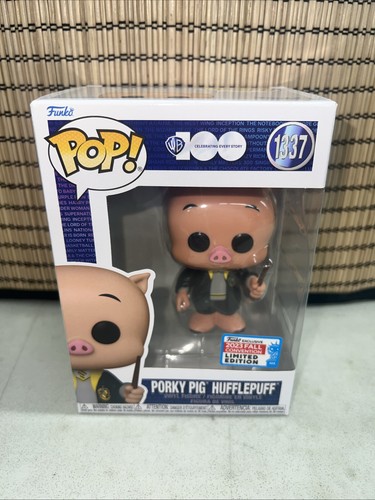Funko Pop! WB 100 Porky Pig Hufflepuff #1337 2023 Fall Convention Vinyl Figure