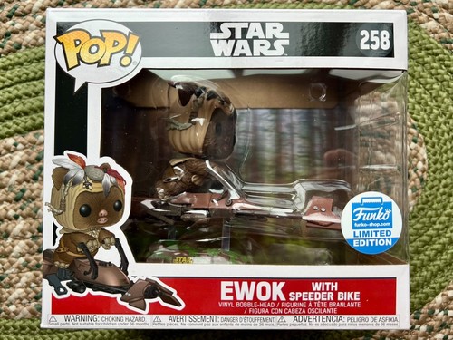 Funko Pop Star Wars Ewok With Speeder Bike #258 Shop Exclusive