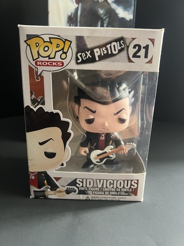 Funko Pop Rocks Sid Vicious Vinyl Figure #21 Sex Pistols ( W/ Protector Cover)