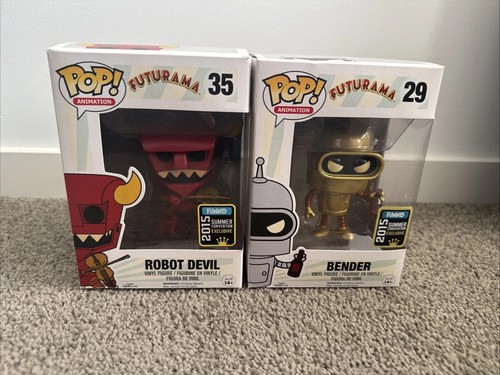 Robot Devil w Violin SCE Exclusive Funko Pop # 35 and Gold Bender SCE Exclusive