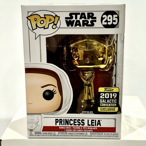 Funko POP! Star Wars - Princess Leia #295 (Gold Chrome) 2019 Galactic Con Exclu