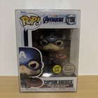 Funko Pop Marvel Avengers Endgame Captain America Metallic GITD #1198 +Protector