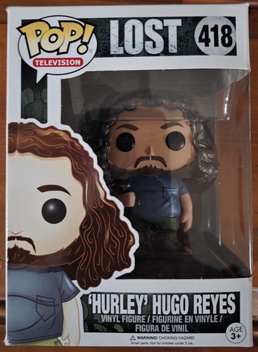 Funko Pop Lost 'Hurley' Hugo Reyes #418 Vaulted Television Figure In Protector