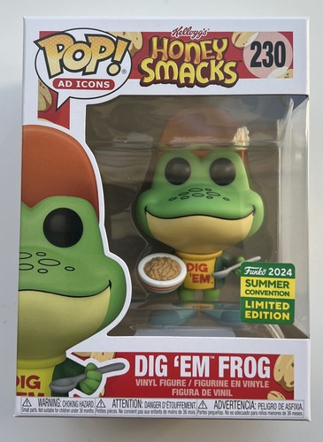 Funko POP 230 Kellogg Honey Smacks SDCC Exclusive DIG'EM FROG Figure w/Protector
