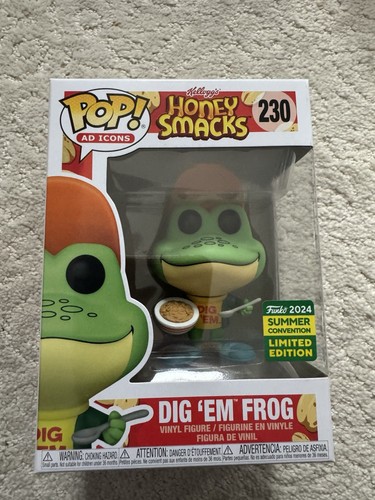 Funko POP 230 Kellogg Honey Smacks SDCC Exclusive DIG'EM FROG Figure w/Protector