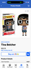 F4 Funko Pop TINA BELCHER Bob's Burgers Vinyl Figure 76