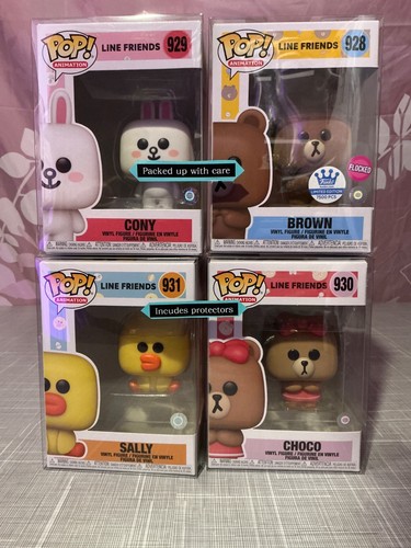 Funko Pop Line Friends: Cony+Sally+Choco+Brown (Flocked 7500 PCS) NIB, NO DMG