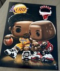 Kobe Bryant Lakers Vs Michael Jordan Bulls NBA Basketball funko Style Print
