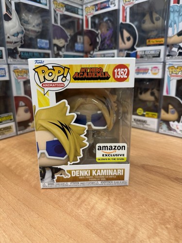 Funko Pop! My Hero Academia: Denki Kaminari #1352 Amazon Ex. GITD W/Protector