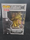 Funko Pop Games #49 Fallout Power Armor Gold GameStop Exclusive W/ Protector
