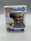 Funko Pop + Protector! The Good Place #953  Michael Not Mint