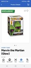 Funko Pop! Animation Looney Tunes #1674 Marvin The Martian Glows In The Dark