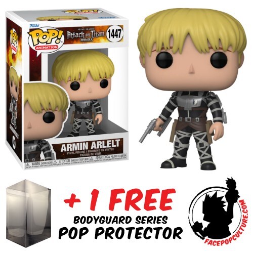 FUNKO POP VINYL ATTACK ON TITAN ARMIN ARLELT #1447 VINYL FIGURE + PROTECTOR