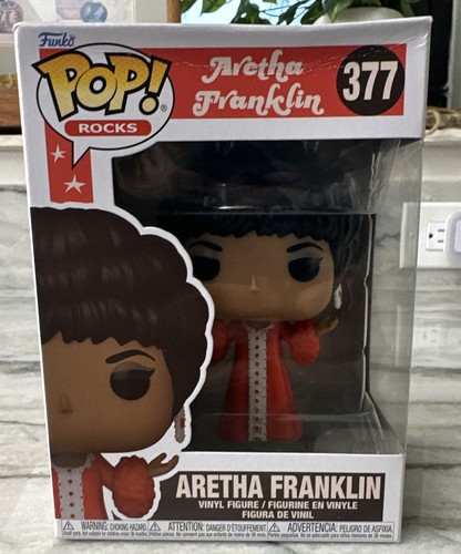 Funko Pop! Rocks #377 Aretha Franklin Red Dress Collectible Vinyl Figure NEW