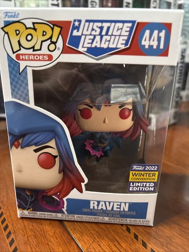 Funko Pop! Justice League Raven #441 Exclusive 2022 Limited Ed in Pop Protector