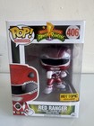 Funko Pop Power Rangers Red Ranger Metallic #406 Hot Topic Exclusive Rare Authen