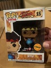 Funko Pop! 8-BIT Street Fighter Ryu (Blue Gi) 15 Chase GameStop w/ Protector