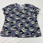 Batman Scrub Top Shirt Womens 2XL XXL Funko Pop Bat Signal 2 Pocket