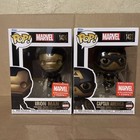 Funko Pop Iron Man #1424 Captain America #1423 Marvel Collectors Corps #1-3/4