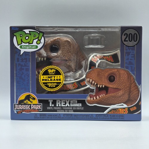 Funko Pop! Digital Jurassic Park #200 T-Rex with Banner LE 1900 pcs w/Pop Armor