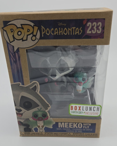 Funko Pop DISNEY POCAHONTAS MEEKO WITH FLIT # 233 BOX LUNCH EARTH DAY EXCLUSIVE