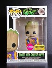 Funko Pop #1196 Groot with Cheese Puffs Flocked I Am Groot Hot Topic Exclusive