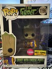 FUNKO POP MARVEL STUDIOS I AM GROOT WITH CHEESE PUFFS # 1196 FLOCKED HOT TOPIC