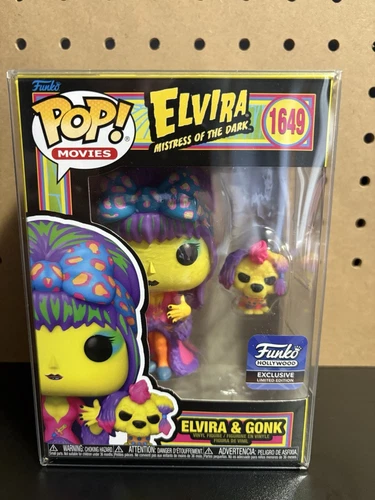 BLACKLIGHT Elvira Gonk  #1649 - Funko Hollywood Exclusive w/Pop Protector