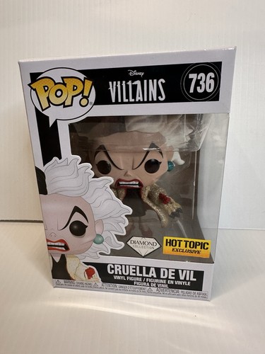 Funko Pop! Vinyl: Disney Villains Cruella De Vil #736 Diamond Hot Topic Exclu.