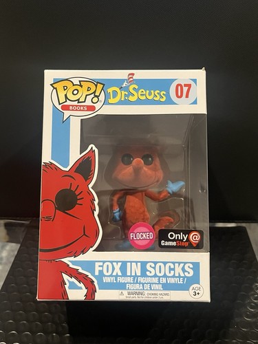 Funko Pop! Dr. Seuss Fox in Socks Flocked GameStop (Exclusive) #7 w/ Protector