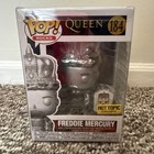 Funko POP Rocks Freddie Mercury w/ Pin Queen Figure #184 Hot Topic Exclusive
