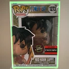Chase GITD One Piece Luffy Red Hawk Funko Pop Exclusive Figure in GITD Protector