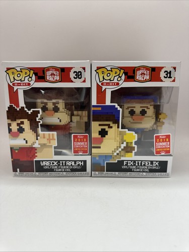 Funko Pop! 8-Bit #30,#31 - Wreck-It Ralph & Fix-it Felix 2018 Summer Convention