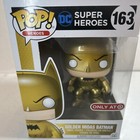 Funko Pop Golden Midas Batman #163 DC Comics Superheroes Vinyl Figure
