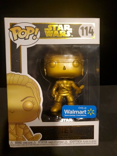 Funko POP! Star Wars - Walmart Exclusive - #114 Gold Metallic Rey W/Protector