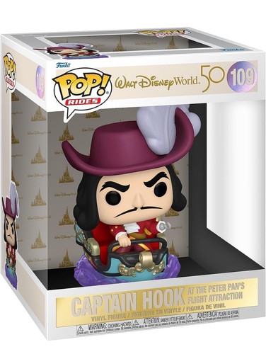 FUNKO POP! RIDE: Walt Disney World 50TH- Hook on Peter Pan Flight #109 NEW!
