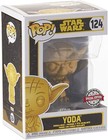 EXCLUSIVE STAR WARS GOLDEN YODA DAGOBAH 3.75" POP VINYL FIGURE FUNKO 124