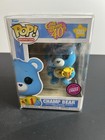 Funko POP! Animation Care Bears 40th CHAMP BEAR #1203 FLOCKED CHASE w/ Protector