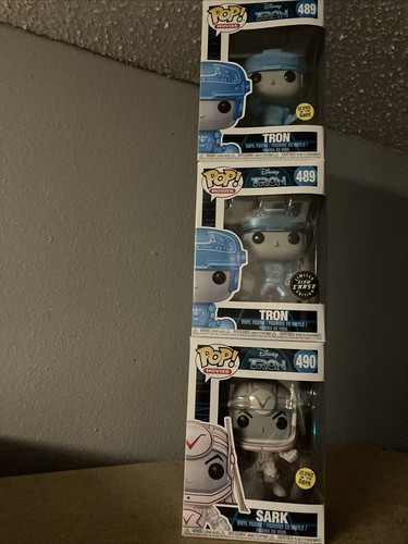 Funko Pop! CHASE TRON 489 & TRON 489 & SARK 490 Disney new