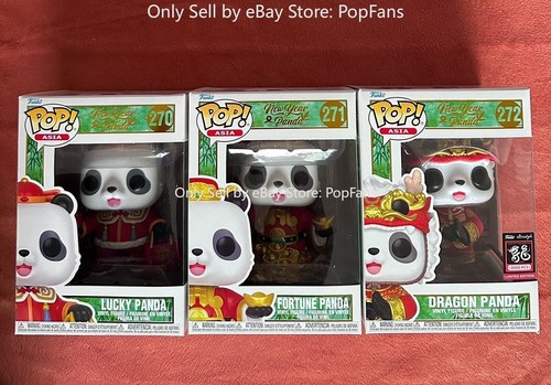 Funko Pop Happy New Year 270 Lucky +271 Fortune + 272 Dragon Panda Vinyl Figures