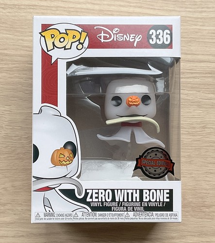 Funko Pop Disney Nightmare Before Christmas Zero With Bone #336 + Free Protector