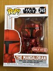 Funko POP! Star Wars The Mandalorian Red Chrome #345 Target EXCLUSIVE Protector