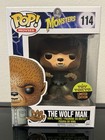 Funko Pop Universal Monsters The Wolf Man Flocked Toy Tokyo #114 w/Pop Stack