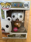 FLOCKED BEPO One Piece 1896 Funko Pop Vinyl New in Mint Box + Protector