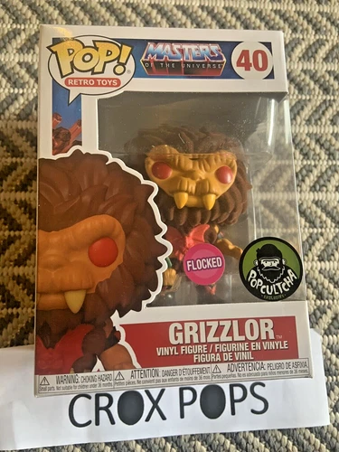 FLOCKED GRIZZLOR MOTU 40 Funko Pop Vinyl New in Mint Box + Protector