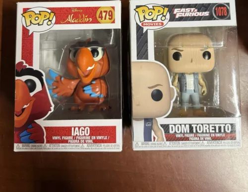 Funko Pop #479 Iago Aladdin & #1078 Dom Fast & Furious *READ*